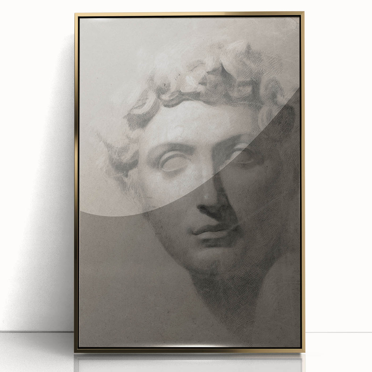 Vintage Grunge Bust Illustration - Distressed Classical Portrait Wall Art