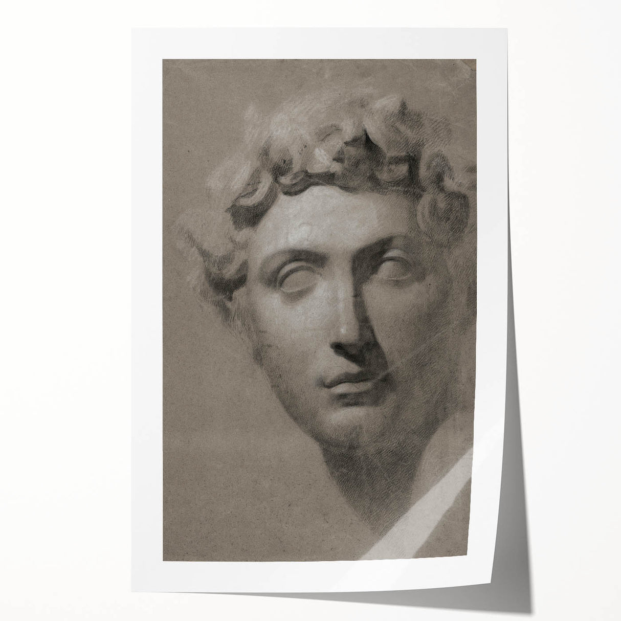 Vintage Grunge Bust Illustration - Distressed Classical Portrait Wall Art