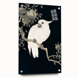 Grunge Parrot and Pomegranate Art - Vintage Dark Botanical Wall Print