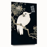 Grunge Parrot and Pomegranate Art - Vintage Dark Botanical Wall Print