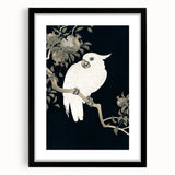 Grunge Parrot and Pomegranate Art - Vintage Dark Botanical Wall Print