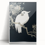 Grunge Parrot and Pomegranate Art - Vintage Dark Botanical Wall Print