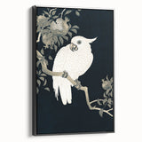 Grunge Parrot and Pomegranate Art - Vintage Dark Botanical Wall Print