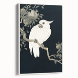 Grunge Parrot and Pomegranate Art - Vintage Dark Botanical Wall Print
