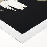 Grunge Parrot and Pomegranate Art - Vintage Dark Botanical Wall Print