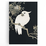 Grunge Parrot and Pomegranate Art - Vintage Dark Botanical Wall Print