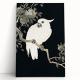 Grunge Parrot and Pomegranate Art - Vintage Dark Botanical Wall Print