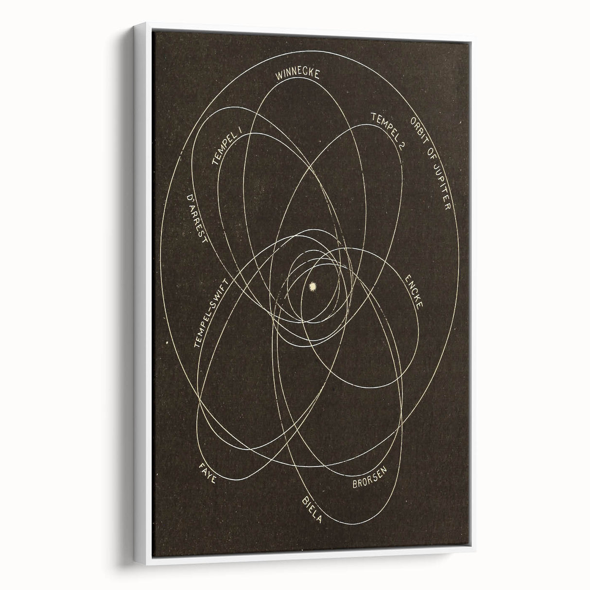 Grunge Orbital Paths Illustration - Vintage Astronomy Wall Art Print