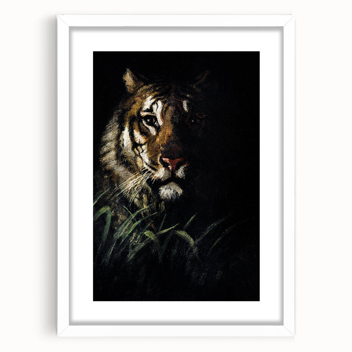 Abstract Grunge Tiger Wall Art - Dark Urban Grunge Canvas Print Decor