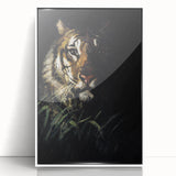 Abstract Grunge Tiger Wall Art - Dark Urban Grunge Canvas Print Decor