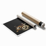 Abstract Grunge Tiger Wall Art - Dark Urban Grunge Canvas Print Decor