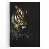 Abstract Grunge Tiger Wall Art - Dark Urban Grunge Canvas Print Decor