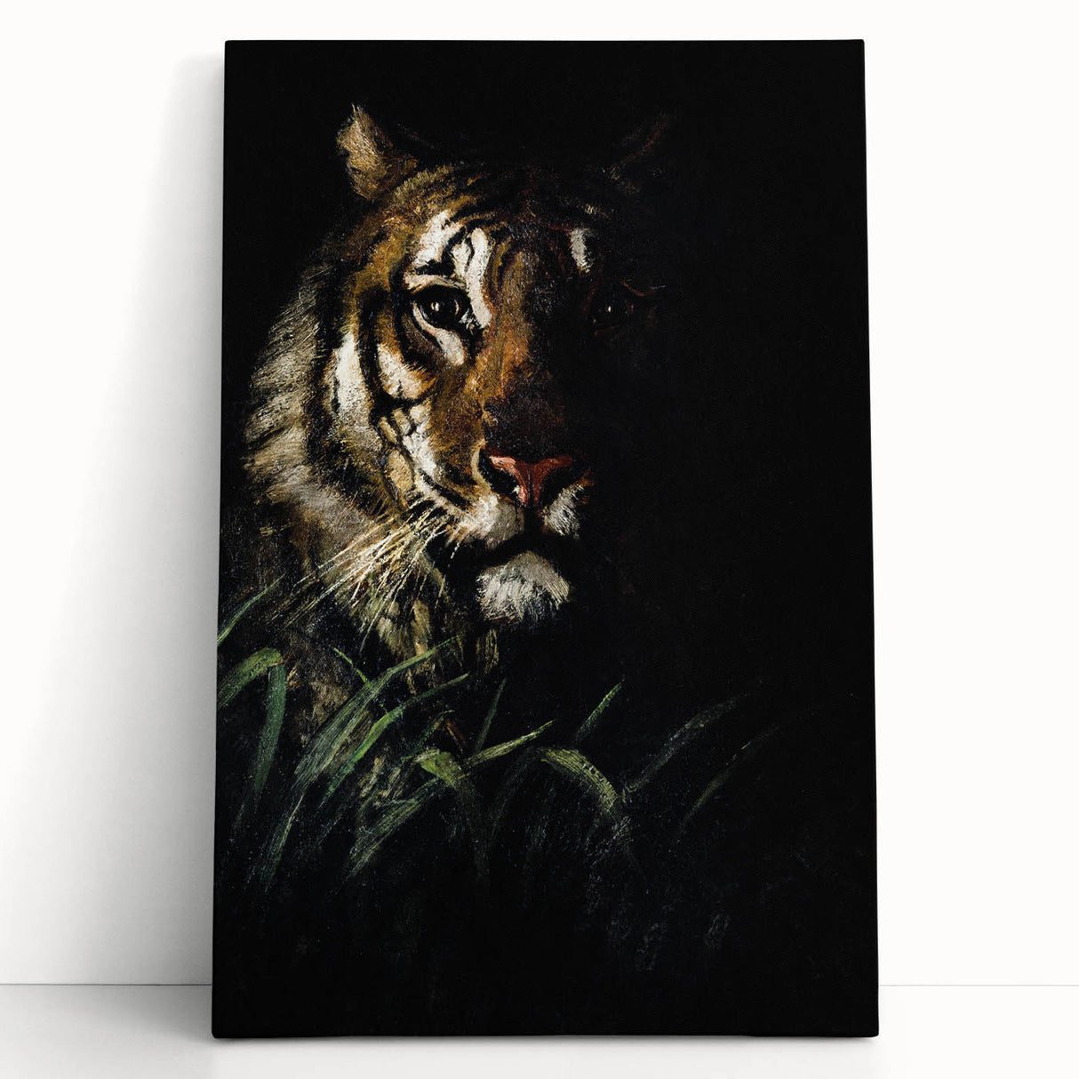 Abstract Grunge Tiger Wall Art - Dark Urban Grunge Canvas Print Decor