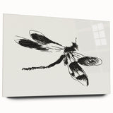 Grunge Insect Sketch Art Print - Abstract Dragonfly Canvas - Edgy Decor