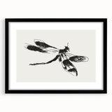 Grunge Insect Sketch Art Print - Abstract Dragonfly Canvas - Edgy Decor