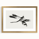 Grunge Insect Sketch Art Print - Abstract Dragonfly Canvas - Edgy Decor