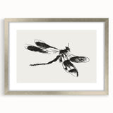 Grunge Insect Sketch Art Print - Abstract Dragonfly Canvas - Edgy Decor