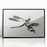 Grunge Insect Sketch Art Print - Abstract Dragonfly Canvas - Edgy Decor