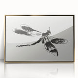Grunge Insect Sketch Art Print - Abstract Dragonfly Canvas - Edgy Decor