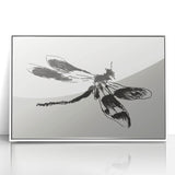 Grunge Insect Sketch Art Print - Abstract Dragonfly Canvas - Edgy Decor