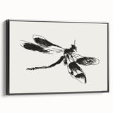 Grunge Insect Sketch Art Print - Abstract Dragonfly Canvas - Edgy Decor
