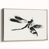 Grunge Insect Sketch Art Print - Abstract Dragonfly Canvas - Edgy Decor