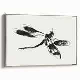 Grunge Insect Sketch Art Print - Abstract Dragonfly Canvas - Edgy Decor