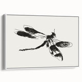 Grunge Insect Sketch Art Print - Abstract Dragonfly Canvas - Edgy Decor
