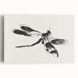 Grunge Insect Sketch Art Print - Abstract Dragonfly Canvas - Edgy Decor