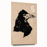 Grunge Crow Wall Art - Distressed Black Ink Print for Edgy Decor