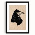 Grunge Crow Wall Art - Distressed Black Ink Print for Edgy Decor