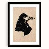 Grunge Crow Wall Art - Distressed Black Ink Print for Edgy Decor