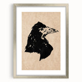 Grunge Crow Wall Art - Distressed Black Ink Print for Edgy Decor