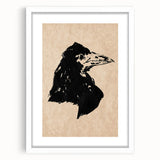 Grunge Crow Wall Art - Distressed Black Ink Print for Edgy Decor