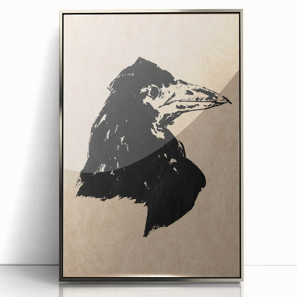 Grunge Crow Wall Art - Distressed Black Ink Print for Edgy Decor