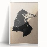 Grunge Crow Wall Art - Distressed Black Ink Print for Edgy Decor