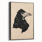 Grunge Crow Wall Art - Distressed Black Ink Print for Edgy Decor
