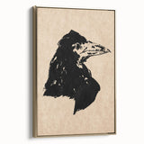 Grunge Crow Wall Art - Distressed Black Ink Print for Edgy Decor