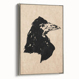 Grunge Crow Wall Art - Distressed Black Ink Print for Edgy Decor