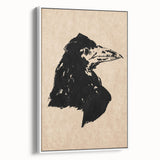 Grunge Crow Wall Art - Distressed Black Ink Print for Edgy Decor