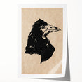 Grunge Crow Wall Art - Distressed Black Ink Print for Edgy Decor