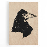Grunge Crow Wall Art - Distressed Black Ink Print for Edgy Decor