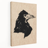 Grunge Crow Wall Art - Distressed Black Ink Print for Edgy Decor