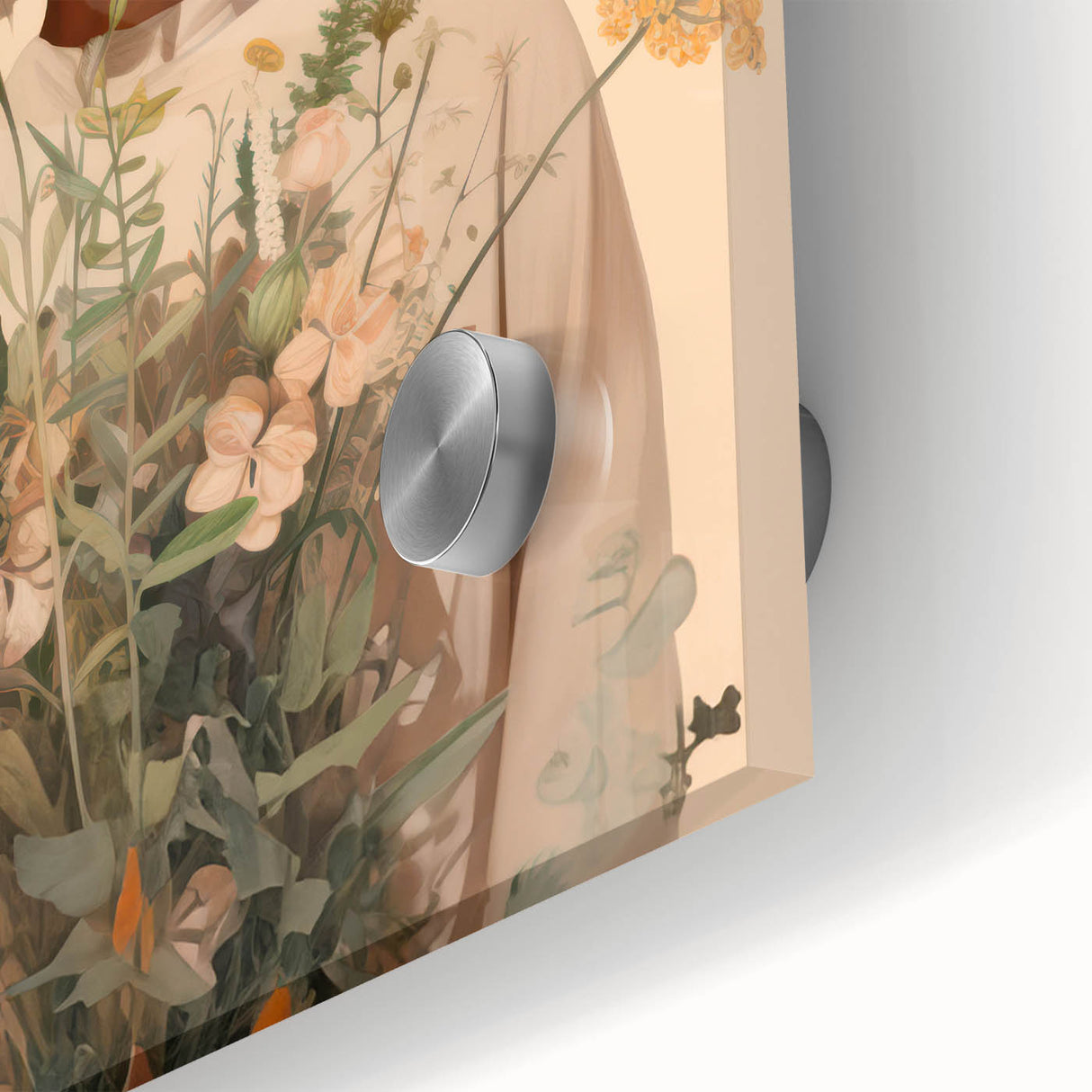 Maximalist Wall Art - Eclectic Floral Portrait for Bold Home Decor