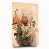 Maximalist Wall Art - Eclectic Floral Portrait for Bold Home Decor