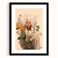 Maximalist Wall Art - Eclectic Floral Portrait for Bold Home Decor