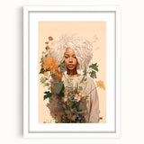Maximalist Wall Art - Eclectic Floral Portrait for Bold Home Decor