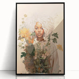 Maximalist Wall Art - Eclectic Floral Portrait for Bold Home Decor