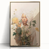 Maximalist Wall Art - Eclectic Floral Portrait for Bold Home Decor