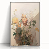 Maximalist Wall Art - Eclectic Floral Portrait for Bold Home Decor